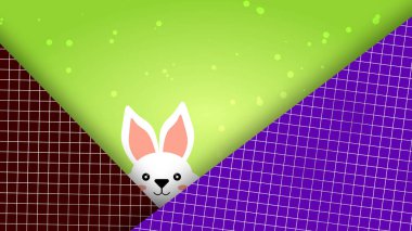 cute bunny face on blur background image for Easter holiday.