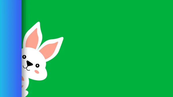 Yeşil Ekranda Küçük Sevimli Tavşan Animasyonu Paskalya Kutlaması Tatil Konsepti — Stok fotoğraf