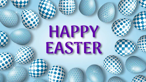 Beautiful Easter Wish Decorative Easter Eggs Illustration Celebrate Easter Holiday — Stock Photo, Image