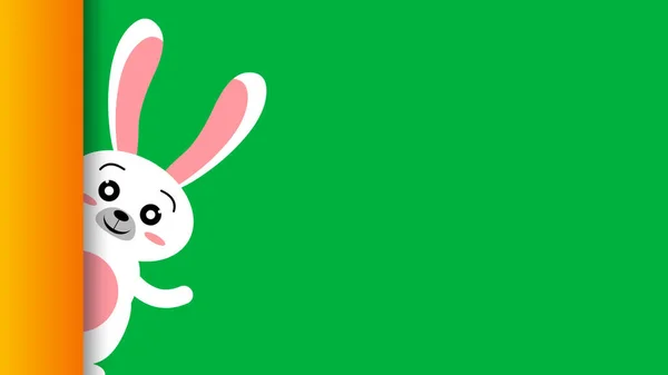 Little Cute Bunny Animation Green Screen Concept Easter Celebration Holidays — Stock Photo, Image