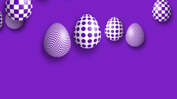 Плавно Движущиеся Декоративные Пасхальные Яйца Анимации Пасхального Праздника Празднования — стоковое видео