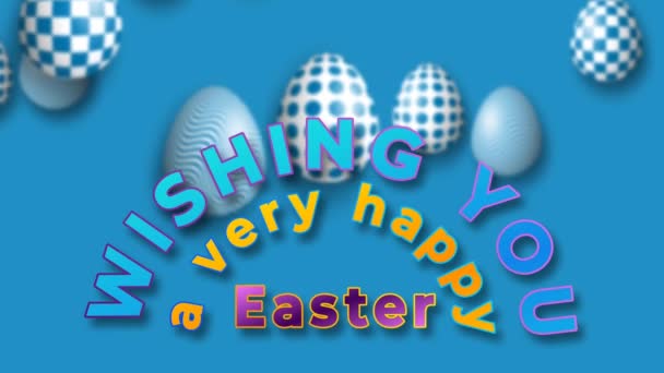 Velikonoční Pozdravy Straně Nahoru Pohybující Zdobené Velikonoční Vejce — Stock video