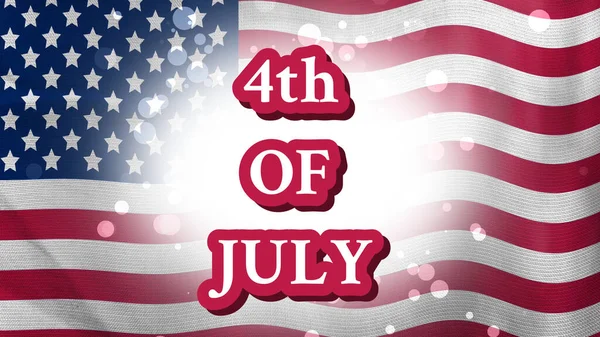 Juli Text Auf Der Nationalflagge Der Usa Textur Animiertes Konzept — Stockfoto