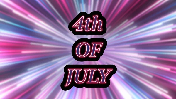 ウサの国旗に関する7月4日のテキスト アメリカ独立記念日のアニメーションのコンセプトは — ストック写真