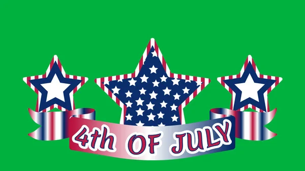 Animasyon Temmuz Çıkartması Abd Bayrağı Deseninde Yıldız Abd Bağımsızlık Gününü — Stok fotoğraf