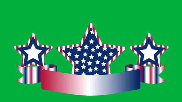 Amerikan Bayrağı Renginde Yeşil Ekranda Fotokopi Alanı Etiketi Olan Bir — Stok fotoğraf