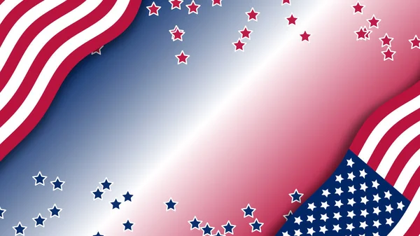 Usa Flagga Och Flytande Stjärna Bakgrund Med Nationell Flagga Lutning — Stockfoto