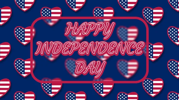 Χαρούμενη Ημέρα Ανεξαρτησίας Χαιρετισμός Σχήμα Καρδιάς Μικρή Θολούρα Στο Κέντρο — Φωτογραφία Αρχείου
