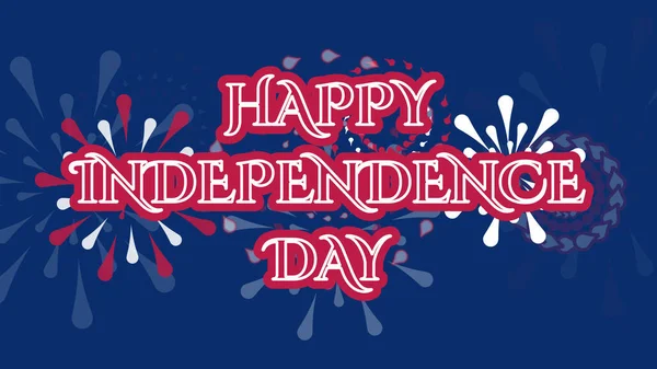 Happy Independence Day Greetings Fireworks Usa Flag Colour — Stock Photo, Image
