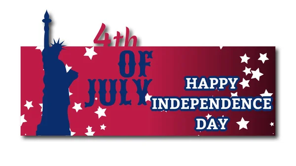 Saudações Dia Independência Julho Com Estátua Liberdade Estrelas Brancas — Fotografia de Stock