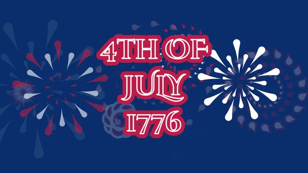 4th of July animated image with firework in flag texture.