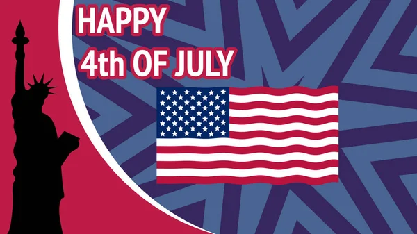 Feliz Julho Acenando Com Bandeira Conceito Para Celebrar Dia Independência — Fotografia de Stock