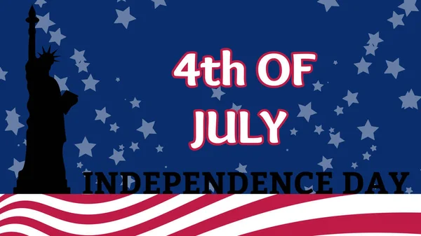 Juli Självständighetsdag Med Stjärnor Ränder Och Frihetsgudinnan — Stockfoto