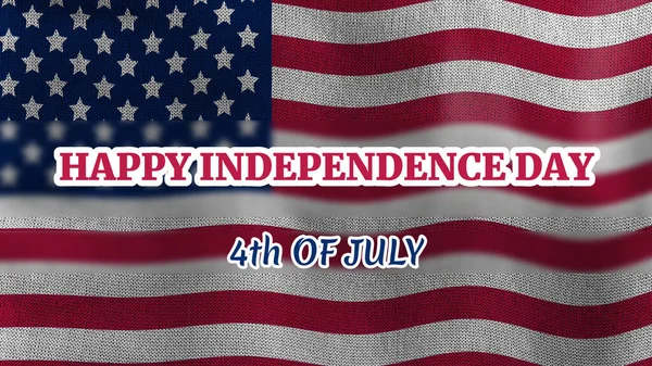Ziua Fericirii Independenței Textul Din Iulie Linia Steagului Blur Usa — Fotografie, imagine de stoc