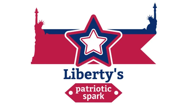 Liberty Patriottische Vonk Citaat Lijn Voor Nationale Feestdagen Evenementen Festivals — Stockfoto