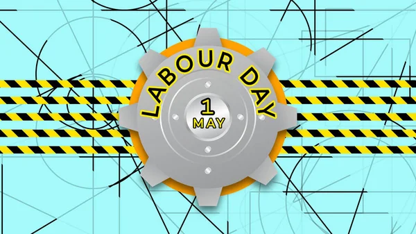 first may labour day illustration image in different shape and safety line.