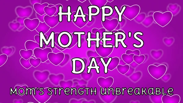 Happy Mothers Day Pink Heart Background Small Quote Line — Stock Photo, Image