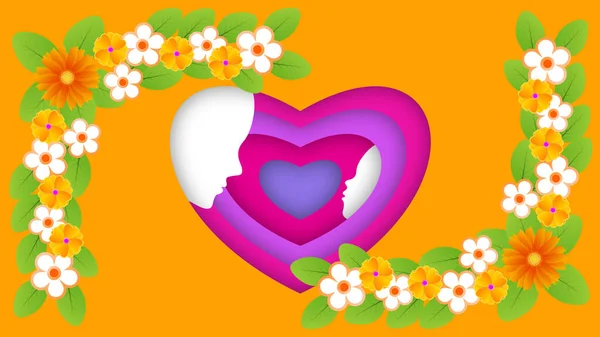 Ikona Matki Syna Kształcie Serca Ozdobiona Kwiatami Koncepcja Dnia Matki — Zdjęcie stockowe