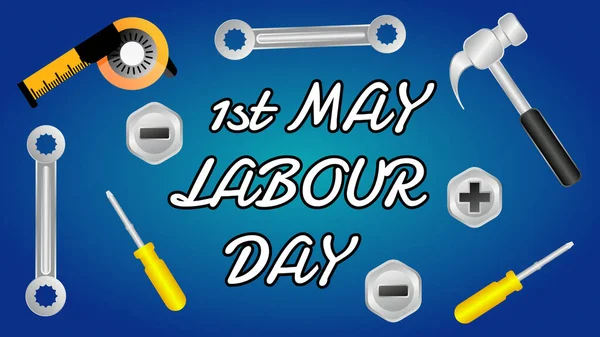 first may labour day massage with labour tools.  creative image for labour day.