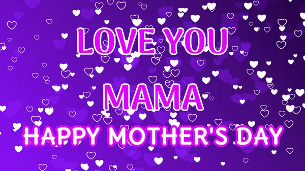 Láska Vás Maminka Šťastné Matky Den Pozdrav Ilustrace Pozadí Srdce — Stock fotografie