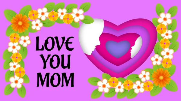 Love You Mom Zitat Zum Muttertag Dekoratives Muttertagsbild — Stockfoto