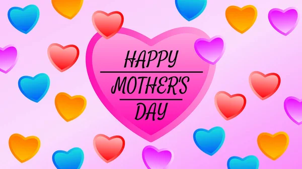Gelukkige Moederdag Grote Roze Hartvorm Creatief Moeders Dagbeeld — Stockfoto