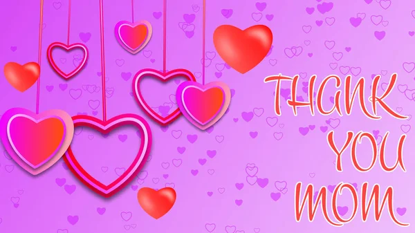 Mothers Day Illustration Creative Heart Shape Thank You Mom Mothers — Stock Photo, Image