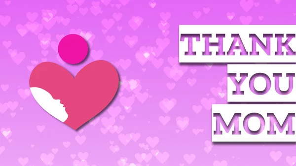 Mothers Day Illustration Creative Mother Son Icon Thank You Mom — Stock Photo, Image