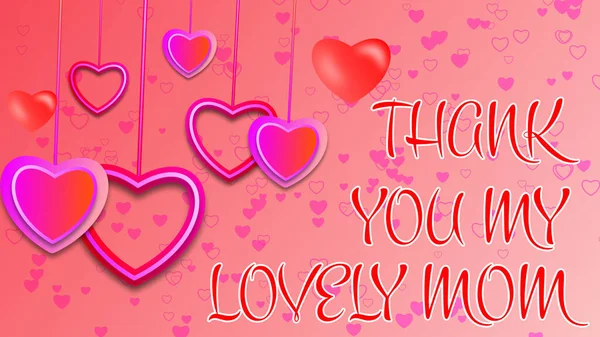 Thank You Lovely Mom Swinging Heart Background Concept Mothers Day — Stock Photo, Image