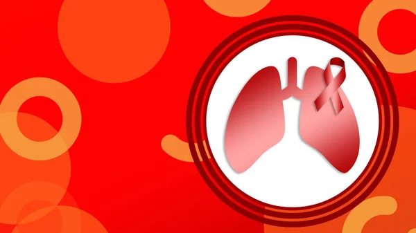 Icono Los Pulmones Concepto Fondo Rojo Para Día Mundial Del — Foto de Stock