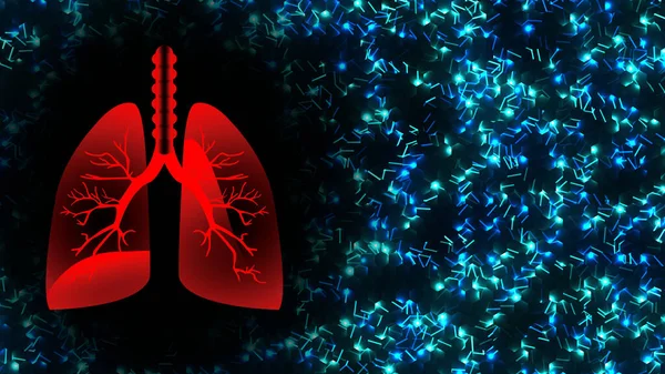 Transparent Red Lungs Blur Blue Background Concept Lung Cancer Awareness Stock Picture