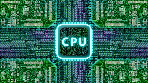 Central Processing Unit Cpu Concept Circuit Board Bright Circuit Lines Royalty Free Stock Images
