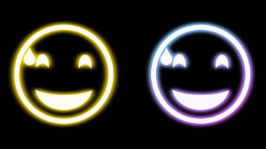 Siyah arkaplanda gülen emoji simgesi.