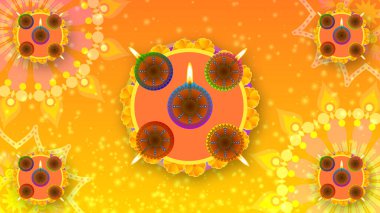 diwali geleneksel arka plan, Hint diwali arkaplan dekore edilmiş kil yağ lambaları ve daire desenleri.