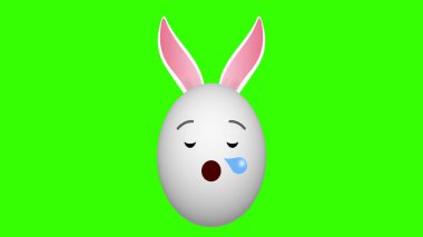 Yeşil ekranda uyuyan paskalya yumurtası. Paskalya Bayramı yumurta animasyonu.