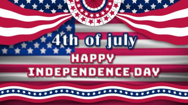 4 Temmuz ve mutlu bağımsızlık kutlamaları güzel bir dekorasyon ve tasarımla. Ulusal bayram kutsamaları için animasyon klibi.