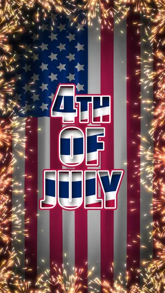 4 Temmuz ve havai fişekler ABD bayrağını dalgalandırıyor. Kutsanmış olanlar bağımsızlık gününe hazırdır..