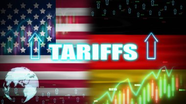 Usa, dalgalı bayraklar ve dijital elementlerle Almanya 'nın konsept animasyonunu artırdı.