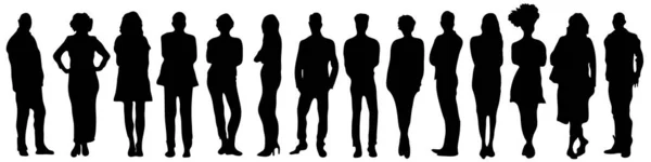Silhouette Groups People — Stock Vector