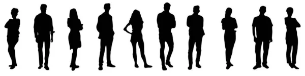 Silhouette Groups People — Vettoriale Stock