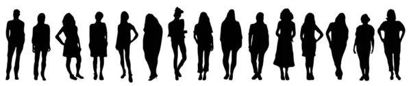 Silhouette Groups People — 图库矢量图片