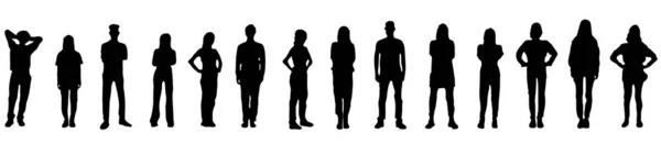 Silhouette Groupes Personnes — Image vectorielle