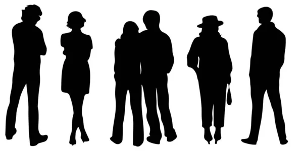 Silhouette Groupes Personnes Travaillant — Image vectorielle