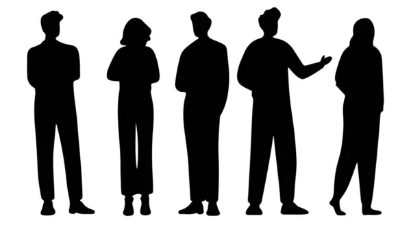 Silhouette Groups People Working — 图库矢量图片