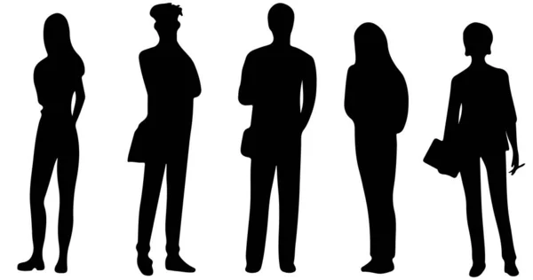 Silhouette Groups People — Stock Vector