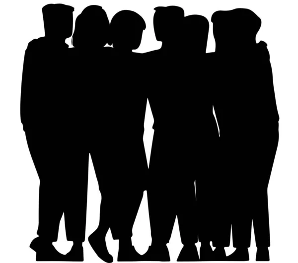 Silhouette Groups People — 图库矢量图片