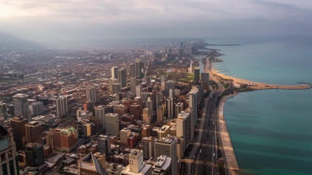 Clipe Timelapse Chicago Eua Olhando Para Norte Com Costa Para — Vídeo de Stock