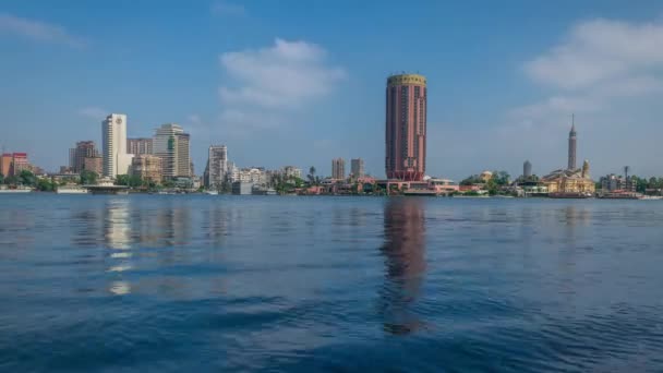 Тімелапсе Каїрі Єгипті Річкою Ніл Протікає Острові Гезіра Каїрська Вежа — стокове відео