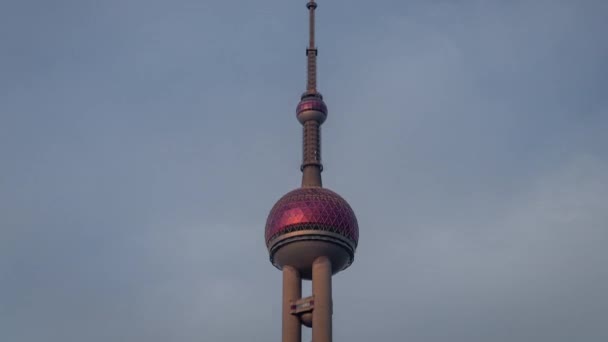 Time Lapse Κλιπ Του Oriental Pearl Tower Στην Περιοχή Pudong — Αρχείο Βίντεο