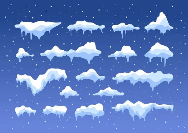 Snowflake Snowball Ice Pile Flat 얼어붙은 크리스마스 벡터는 그림의 — 스톡 벡터